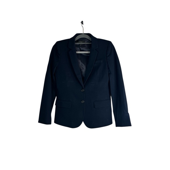 J. Crew Jackets & Blazers - J.Crew Womens Navy Blue Blazer Size 4 Tailored Two-Button Jacket Business Casual